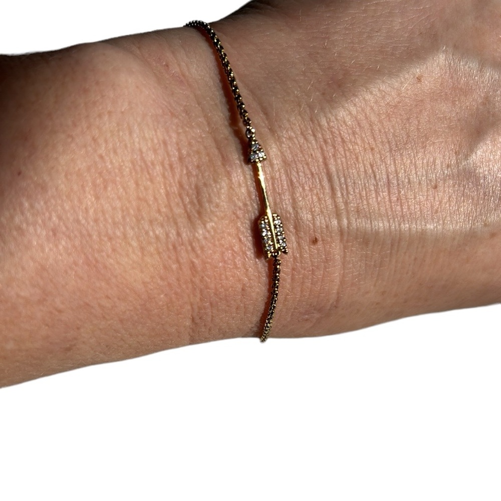 Gold Pave Arrow Adjustable Bracelet